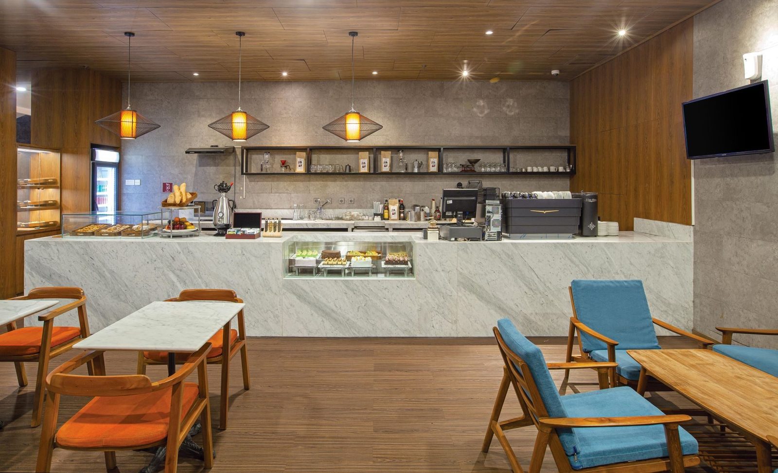 The coffee shop counter